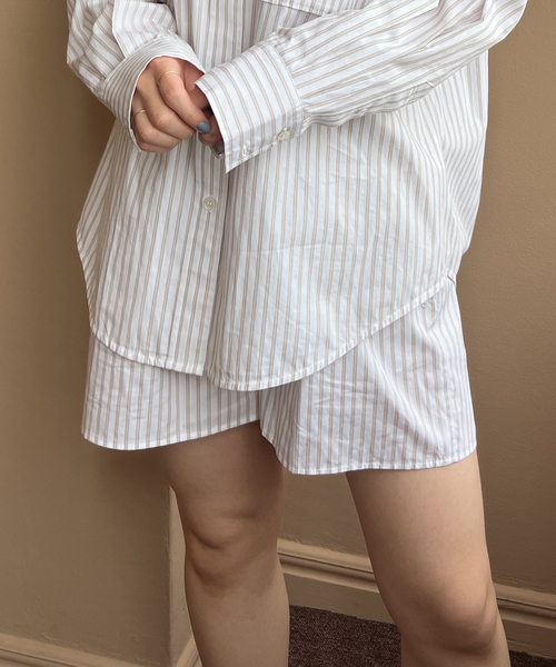 U by SPICK&SPAN(ユーバイスピックアンドスパン)の「ブロードストライプショートパンツ(その他パンツ・レディース・アイボリー/その他10・FREE)」の6枚目の写真