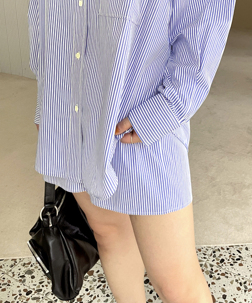 U by SPICK&SPAN(ユーバイスピックアンドスパン)の「ブロードストライプショートパンツ(その他パンツ・レディース・アイボリー/その他10・FREE)」の10枚目の写真