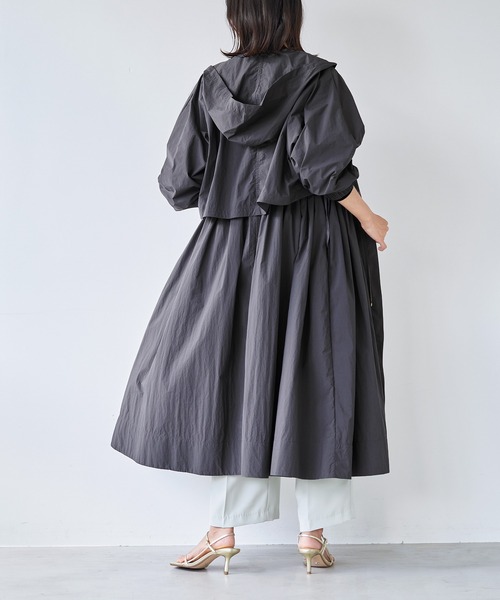 MICA&DEAL マイカアンドディール　ウエストギャザーフーデットロングコート MICA&DEAL（マイカ＆ディール）の「ウエストギャザーフーデットロング