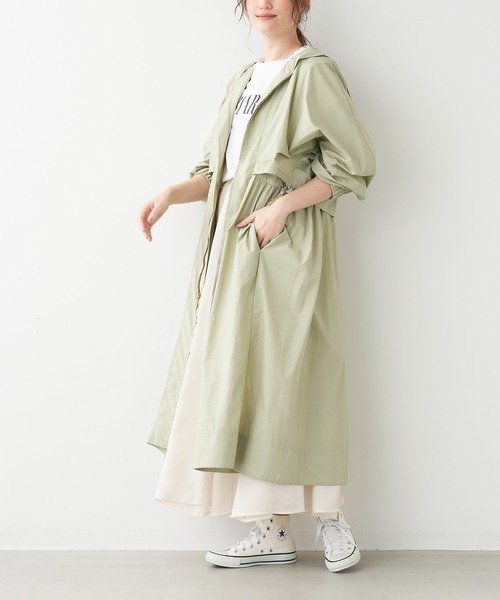 MICA&DEAL マイカアンドディール　ウエストギャザーフーデットロングコート MICA&DEAL（マイカ＆ディール）の「ウエストギャザーフーデットロング