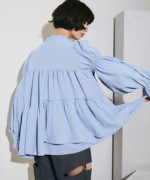 パフスリーブティアードブラウス【ELLEgirl/エル ガール】
