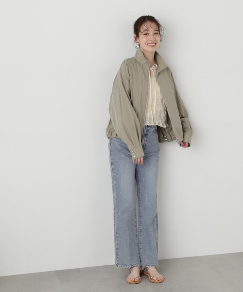 N.（N. Natural Beauty Basic）（エヌエヌナチュラルビューティーベーシック）の「◆フロントリボンシュリンクボイルブラウス（シャツ/ブラウス・レディース・サーモンピンク/グレー/クリーム・MEDIUM）」の10枚目の写真