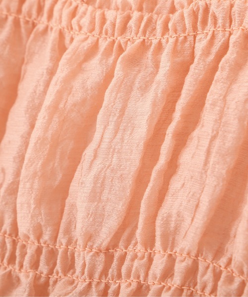 N.（N. Natural Beauty Basic）（エヌエヌナチュラルビューティーベーシック）の「◆フロントリボンシュリンクボイルブラウス（シャツ/ブラウス・レディース・サーモンピンク/グレー/クリーム・MEDIUM）」の6枚目の写真