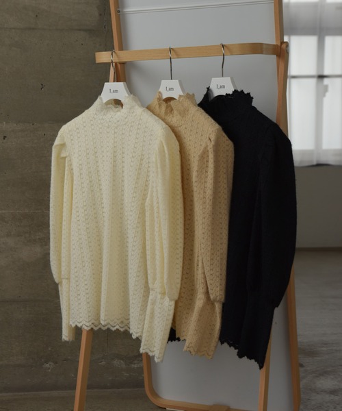 I_am(アイアム)の「scallop shoulder tuck blouse / スカラップショルダータックブラウス(シャツ/ブラウス・レディース・アイボリー/ブラック/ベージュ・FREE)」の18枚目の写真