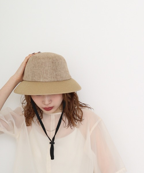 Sense of Grace(センスオブグレース)の「あご紐付き ウォッシャブルバケットハット(ハット・レディース・ブラック/アッシュ/ナチュラル・FREE)」の6枚目の写真