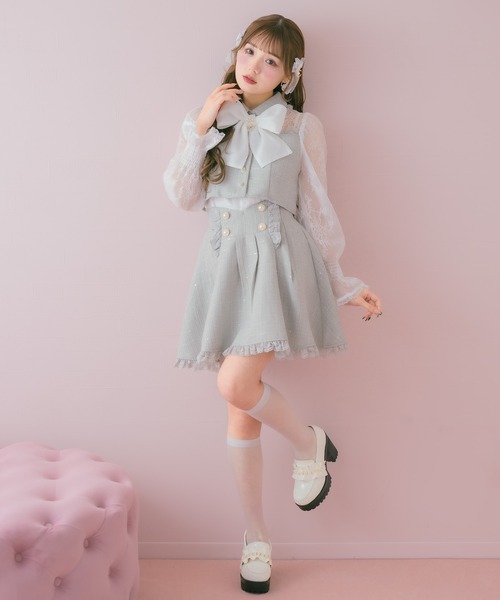 ROJITA(ロジータ)の「キラキラツイードレースドッキングトップス(シャツ/ブラウス・レディース・ブラック/アイボリー/ミント・FREE)」の15枚目の写真