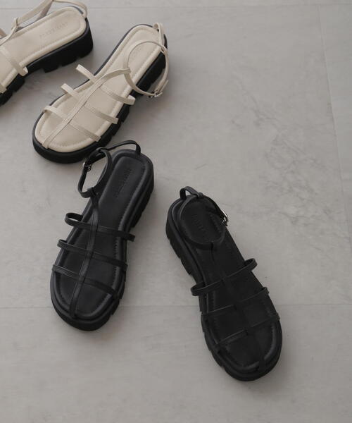 FREE'S MART（フリーズマート）の「トラックソールナローサンダル（サンダル・レディース・ホワイト/ブラック・SMALL/MEDIUM）」の3枚目の写真