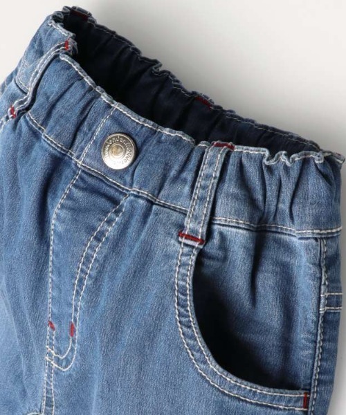 Moujonjon(ムージョンジョン)の「ストレッチデニム6分丈ハーフパンツ(デニムパンツ・キッズ・ネイビー/ブルー・100/140/130/120/110/90)」の5枚目の写真