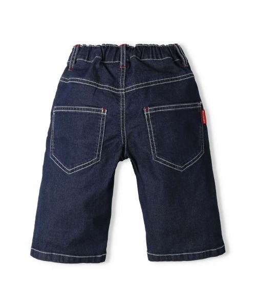 Moujonjon(ムージョンジョン)の「ストレッチデニム6分丈ハーフパンツ(デニムパンツ・キッズ・ネイビー/ブルー・100/140/130/120/110/90)」の4枚目の写真