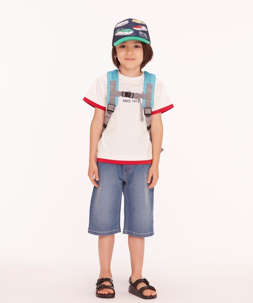 Moujonjon(ムージョンジョン)の「ストレッチデニム6分丈ハーフパンツ(デニムパンツ・キッズ・ネイビー/ブルー・100/140/130/120/110/90)」の12枚目の写真