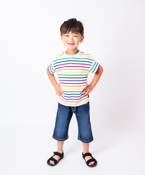 Moujonjon(ムージョンジョン)の「ストレッチデニム6分丈ハーフパンツ(デニムパンツ・キッズ・ネイビー/ブルー・100/140/130/120/110/90)」の18枚目の写真