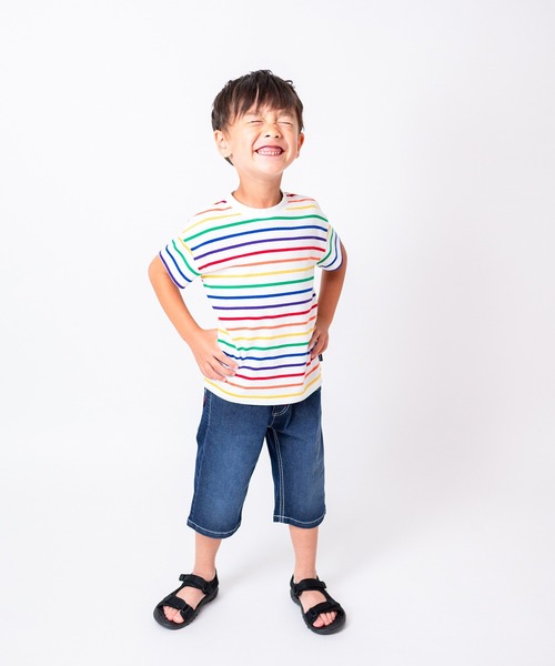 Moujonjon(ムージョンジョン)の「ストレッチデニム6分丈ハーフパンツ(デニムパンツ・キッズ・ネイビー/ブルー・100/140/130/120/110/90)」の19枚目の写真