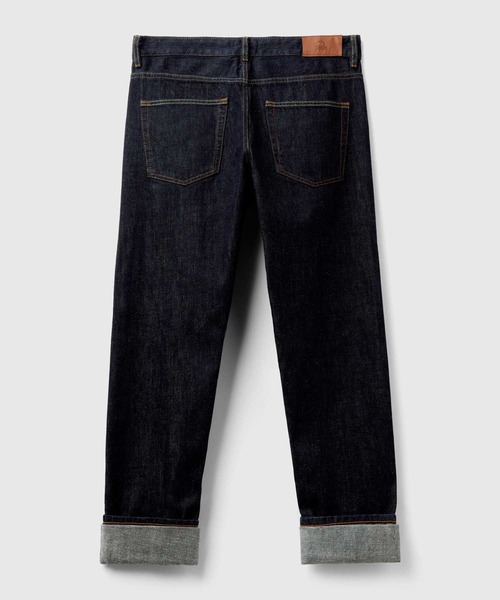BENETTON (UNITED COLORS OF BENETTON)（ベネトンユナイテッドカラーズオブベネトン）の「5ポケットロールアップデニムパンツ（デニムパンツ・メンズ・ダークインディゴブルー・28inch/29inch/30inch/31inch/32inch）」の4枚目の写真