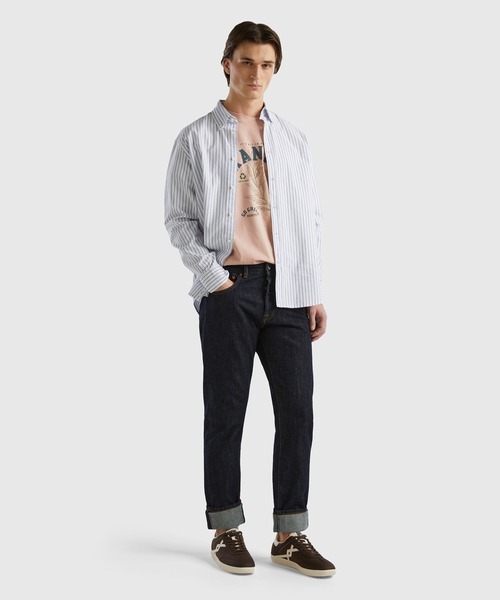 BENETTON (UNITED COLORS OF BENETTON)（ベネトンユナイテッドカラーズオブベネトン）の「5ポケットロールアップデニムパンツ（デニムパンツ・メンズ・ダークインディゴブルー・28inch/29inch/30inch/31inch/32inch）」の7枚目の写真