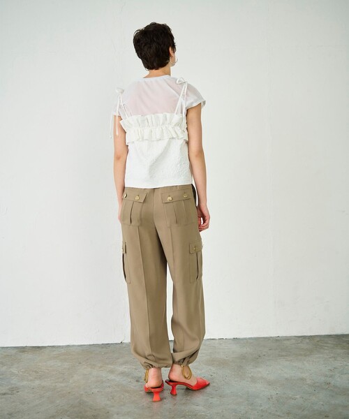 GRACE CONTINENTAL（グレースコンチネンタル）の「ビスチェチュールトップ（その他トップス・レディース・ホワイト/ブラック・36）」の4枚目の写真