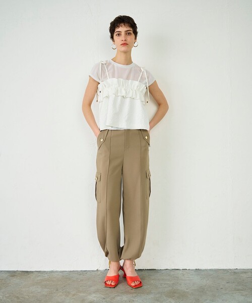 GRACE CONTINENTAL（グレースコンチネンタル）の「ビスチェチュールトップ（その他トップス・レディース・ホワイト/ブラック・36）」の5枚目の写真