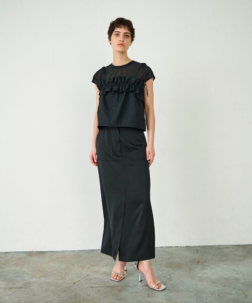 GRACE CONTINENTAL（グレースコンチネンタル）の「ビスチェチュールトップ（その他トップス・レディース・ホワイト/ブラック・36）」の12枚目の写真