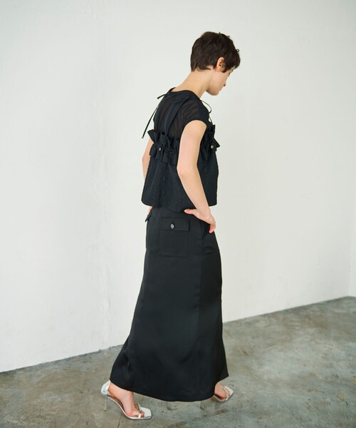 GRACE CONTINENTAL（グレースコンチネンタル）の「ビスチェチュールトップ（その他トップス・レディース・ホワイト/ブラック・36）」の14枚目の写真