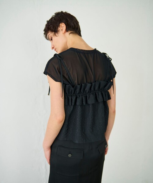 GRACE CONTINENTAL（グレースコンチネンタル）の「ビスチェチュールトップ（その他トップス・レディース・ホワイト/ブラック・36）」の15枚目の写真