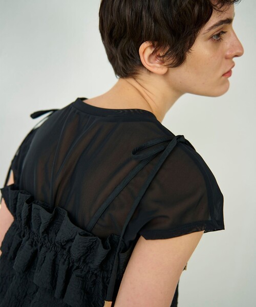 GRACE CONTINENTAL（グレースコンチネンタル）の「ビスチェチュールトップ（その他トップス・レディース・ホワイト/ブラック・36）」の16枚目の写真