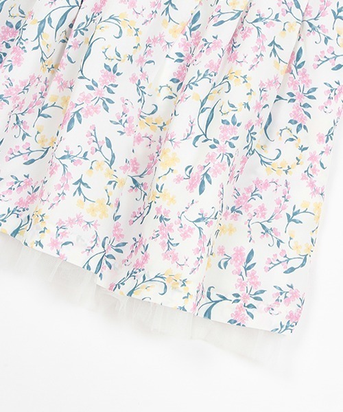 petit main（プティマイン）の「花柄ジャンスカワンピース（ワンピース