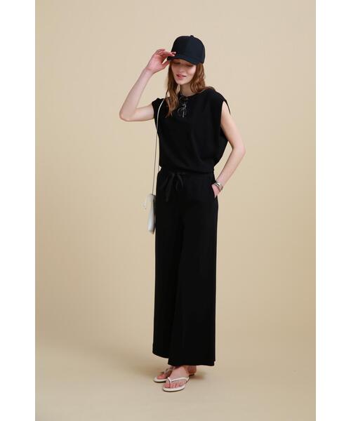 PINKY&DIANNE（ピンキーアンドダイアン）の「◆[THE HOLIDAY CLOSET]コットンジャージーワイドパンツ（その他パンツ・レディース・ブルー/ブラック・38/36）」の4枚目の写真