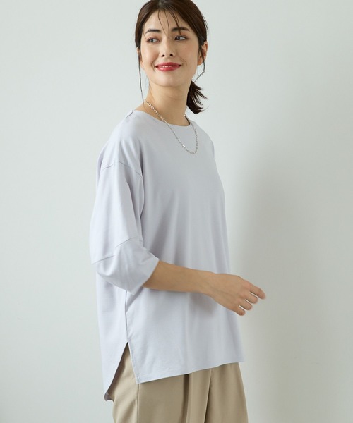 Elura(エルーラ)の「ドレスアップ袖コンプルオーバー(Tシャツ/カットソー・レディース・ホワイト/ライトグレー/ピンクベージュ/ネイビー/ブラック・MEDIUM/SMALL/LARGE/X-LARGE)」の9枚目の写真