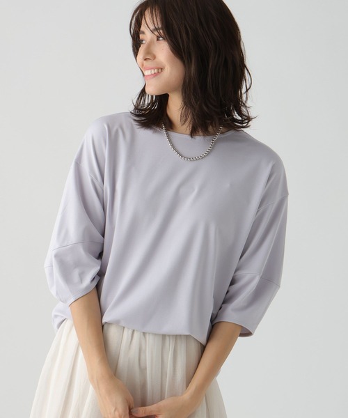 Elura(エルーラ)の「ドレスアップ袖コンプルオーバー(Tシャツ/カットソー・レディース・ホワイト/ライトグレー/ピンクベージュ/ネイビー/ブラック・MEDIUM/SMALL/LARGE/X-LARGE)」の12枚目の写真