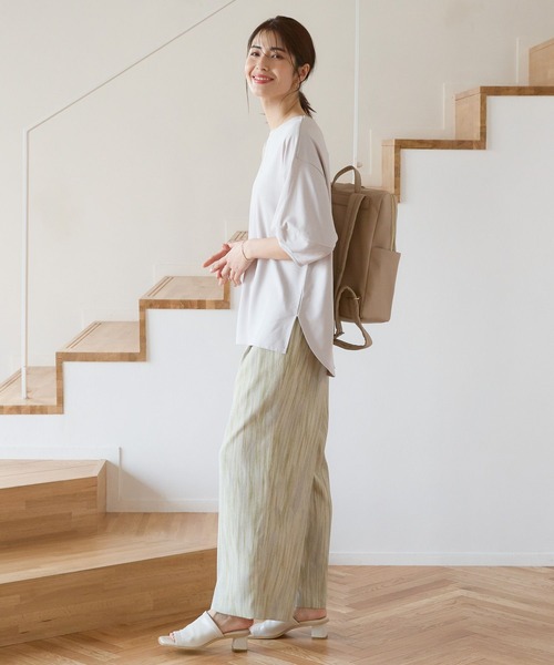 Elura(エルーラ)の「ドレスアップ袖コンプルオーバー(Tシャツ/カットソー・レディース・ホワイト/ライトグレー/ピンクベージュ/ネイビー/ブラック・MEDIUM/SMALL/LARGE/X-LARGE)」の15枚目の写真