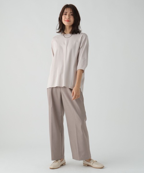 Elura(エルーラ)の「ドレスアップ袖コンプルオーバー(Tシャツ/カットソー・レディース・ホワイト/ライトグレー/ピンクベージュ/ネイビー/ブラック・MEDIUM/SMALL/LARGE/X-LARGE)」の19枚目の写真