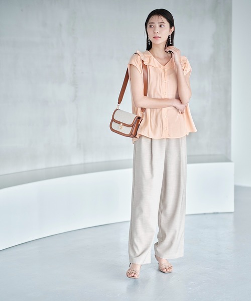 N.（N. Natural Beauty Basic）（エヌエヌナチュラルビューティーベーシック）の「◆麻調イージーパンツ（その他パンツ・レディース・ベージュ/グリーン/ブラック・MEDIUM）」の3枚目の写真