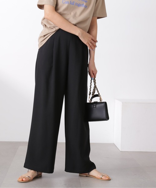 N.（N. Natural Beauty Basic）（エヌエヌナチュラルビューティーベーシック）の「◆麻調イージーパンツ（その他パンツ・レディース・ベージュ/グリーン/ブラック・MEDIUM）」の2枚目の写真