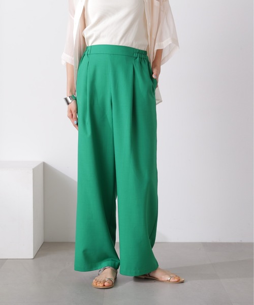 N.（N. Natural Beauty Basic）（エヌエヌナチュラルビューティーベーシック）の「◆麻調イージーパンツ（その他パンツ・レディース・ベージュ/グリーン/ブラック・MEDIUM）」の9枚目の写真