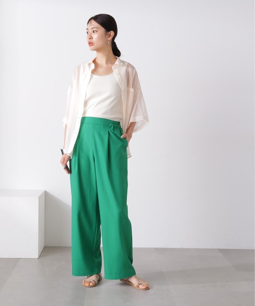 N.（N. Natural Beauty Basic）（エヌエヌナチュラルビューティーベーシック）の「◆麻調イージーパンツ（その他パンツ・レディース・ベージュ/グリーン/ブラック・MEDIUM）」の11枚目の写真