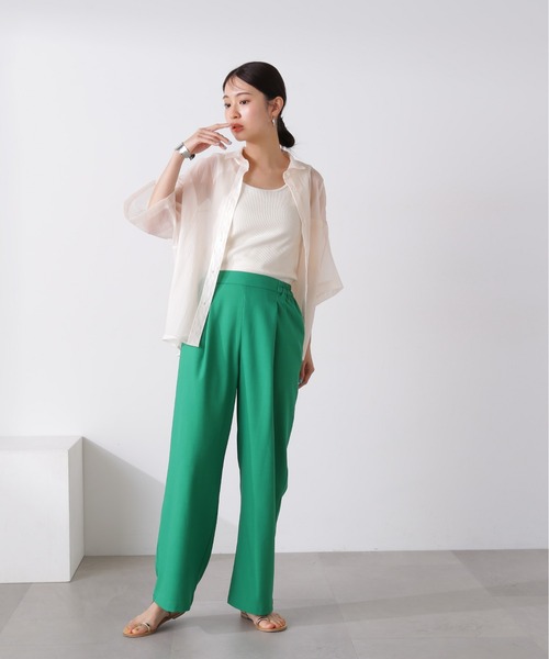 N.（N. Natural Beauty Basic）（エヌエヌナチュラルビューティーベーシック）の「◆麻調イージーパンツ（その他パンツ・レディース・ベージュ/グリーン/ブラック・MEDIUM）」の12枚目の写真