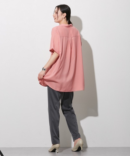slattgir(スラットジール)の「高身長 麻調スキッパーブラウス(トールサイズ)(シャツ/ブラウス・レディース・ネイビー/ベージュ/グリーン/ピンク/ブルーグレー/カーキ/イエロー/ブラック/ブラウン/ライトグリーン/グレイッシュブルー・M~L/LL~3L/4L~5L)」の21枚目の写真