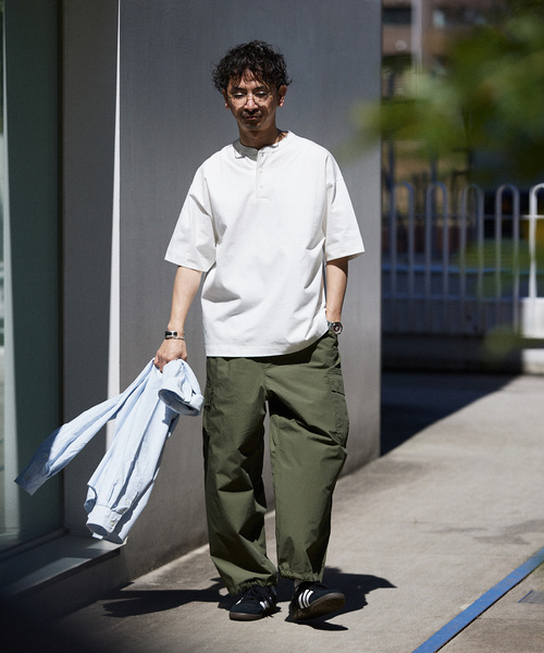 Healthknit（ヘルスニット）の「Healthknit / ヘルスニット 別注 ヘンリーネックTシャツ（Tシャツ/カットソー・メンズ・ブラック系その他/ブラック/アイボリー/ホワイト/ダークブルー・SMALL/MEDIUM/LARGE/X-LARGE）」の7枚目の写真