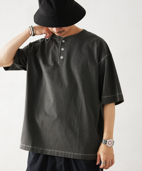 Healthknit（ヘルスニット）の「Healthknit / ヘルスニット 別注 ヘンリーネックTシャツ（Tシャツ/カットソー・メンズ・ブラック系その他/ブラック/アイボリー/ホワイト/ダークブルー・SMALL/MEDIUM/LARGE/X-LARGE）」の16枚目の写真