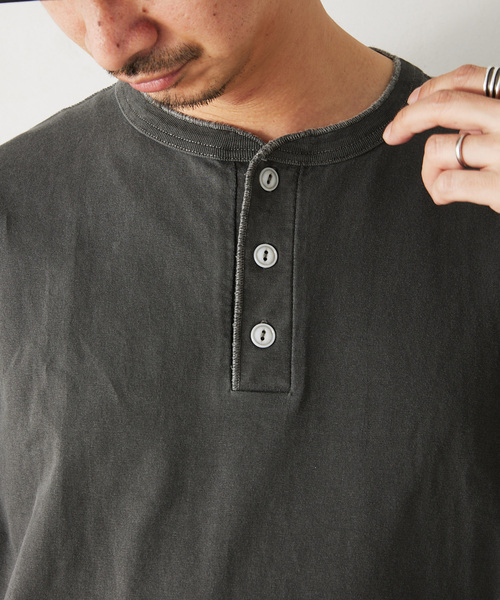 Healthknit（ヘルスニット）の「Healthknit / ヘルスニット 別注 ヘンリーネックTシャツ（Tシャツ/カットソー・メンズ・ブラック系その他/ブラック/アイボリー/ホワイト/ダークブルー・SMALL/MEDIUM/LARGE/X-LARGE）」の19枚目の写真