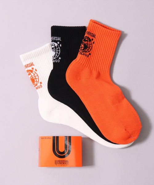 UNIVERSAL OVERALL（ユニバーサルオーバーオール）の「(LG)【UNIVERSAL OVERALL】【3足セット】アースロゴ クォーターソックス（ソックス/靴下・メンズ・その他2/その他1・25-27CM/23-25cm）」の4枚目の写真