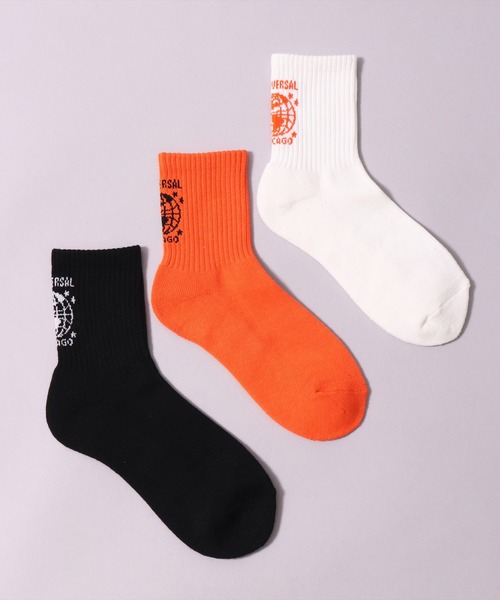 UNIVERSAL OVERALL（ユニバーサルオーバーオール）の「(LG)【UNIVERSAL OVERALL】【3足セット】アースロゴ クォーターソックス（ソックス/靴下・メンズ・その他2/その他1・25-27CM/23-25cm）」の6枚目の写真