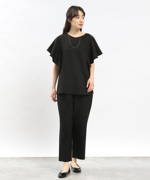 GLOBAL WORK Smile Seed Store（グローバルワーク スマイルシードストア）の「リネンライクタックテーパードパンツ/977011（その他パンツ・レディース・ベージュ/ネイビー/ダークブラウン/ブラック・X-LARGE/LARGE/MEDIUM/SMALL）」の5枚目の写真