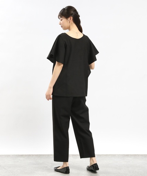 GLOBAL WORK Smile Seed Store（グローバルワーク スマイルシードストア）の「リネンライクタックテーパードパンツ/977011（その他パンツ・レディース・ベージュ/ネイビー/ダークブラウン/ブラック・X-LARGE/LARGE/MEDIUM/SMALL）」の7枚目の写真