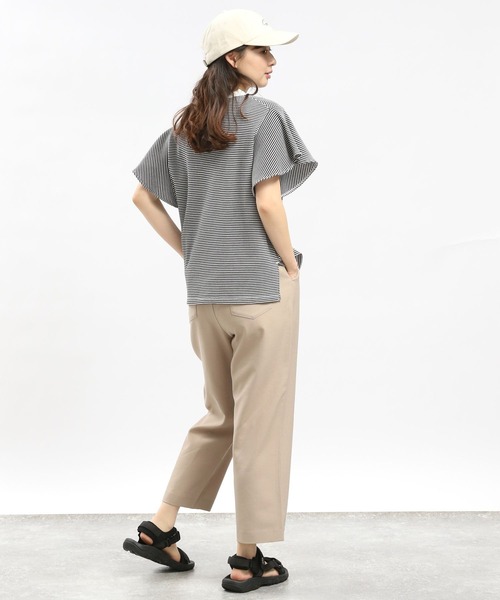 GLOBAL WORK Smile Seed Store（グローバルワーク スマイルシードストア）の「リネンライクタックテーパードパンツ/977011（その他パンツ・レディース・ベージュ/ネイビー/ダークブラウン/ブラック・X-LARGE/LARGE/MEDIUM/SMALL）」の13枚目の写真