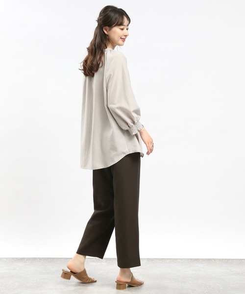 GLOBAL WORK Smile Seed Store（グローバルワーク スマイルシードストア）の「リネンライクタックテーパードパンツ/977011（その他パンツ・レディース・ベージュ/ネイビー/ダークブラウン/ブラック・X-LARGE/LARGE/MEDIUM/SMALL）」の18枚目の写真