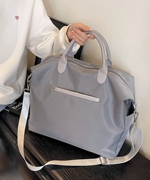 【2size展開】【2WAY・撥水】 ポイントレザーワントーンボストンバッグ/ショルダーバッグ