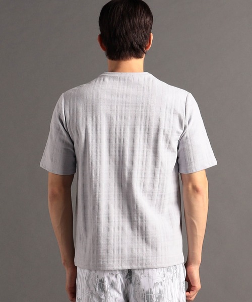 MONSIEUR NICOLE（ムッシュニコル）の「シャドーチェック キーネックTシャツ（Tシャツ/カットソー・メンズ・ホワイト/ライトグレー/ピンク/ブラック・MEDIUM/LARGE/X-LARGE）」の9枚目の写真