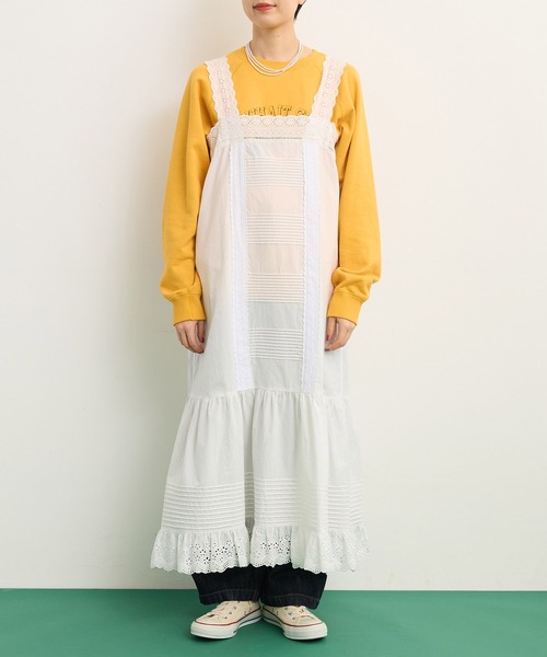 Dot&Stripes CHILD WOMAN(ドットアンドストライプス チャイルドウーマン)の「ワッシャーブロード コットンレース・ピンタック キャミワンピース(ワンピース・レディース・ホワイト・FREE)」の10枚目の写真