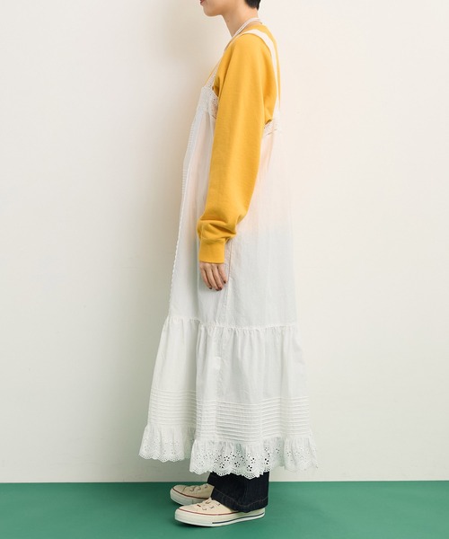 Dot&Stripes CHILD WOMAN(ドットアンドストライプス チャイルドウーマン)の「ワッシャーブロード コットンレース・ピンタック キャミワンピース(ワンピース・レディース・ホワイト・FREE)」の11枚目の写真