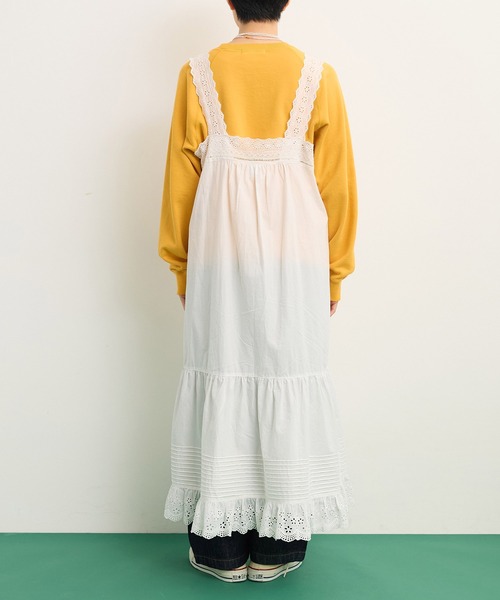 Dot&Stripes CHILD WOMAN(ドットアンドストライプス チャイルドウーマン)の「ワッシャーブロード コットンレース・ピンタック キャミワンピース(ワンピース・レディース・ホワイト・FREE)」の12枚目の写真